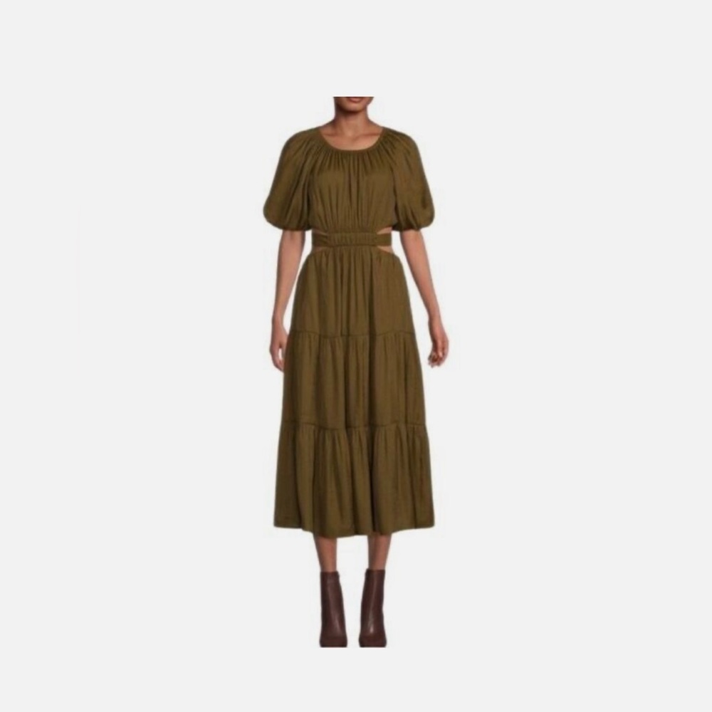 Anthropologie by the river Midi Dress olive green SZ M NWT